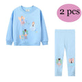 Various Cartoon Print Kids Girls 2 Pcs Clothing Sets childrensterritory