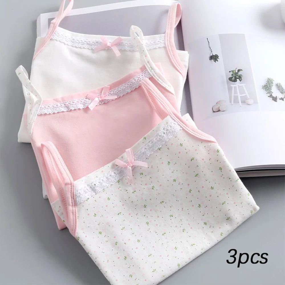 3pcs/lot Cartoon Design Teens Girls Tank Tops For Summer childrensterritory