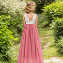 Little Girls Flower Lace Design Summer Birthday Dresses childrensterritory