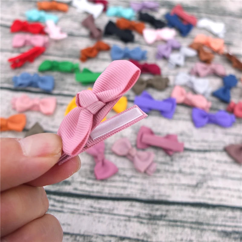 Baby/Kids Girls Solid Ribbon Bow Hair Clips