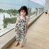 Kids Girls Flower Suspender Top+ Nine-Point Pants Outfit Set childrensterritory