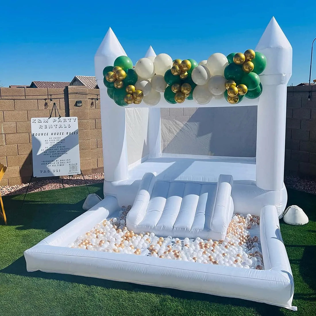 Castle Design Inflatable White Bounce House for Kids Parties childrensterritory