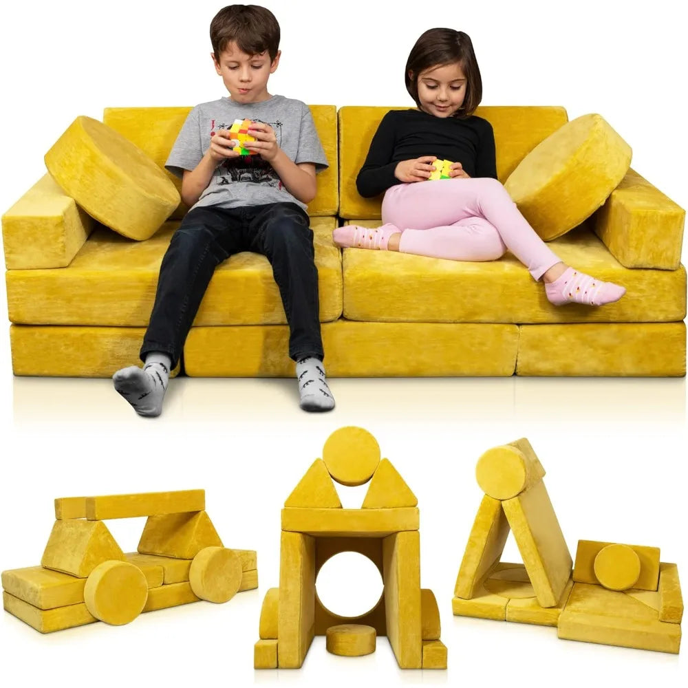 14pcs Modular Kids Play Couch for Bedroom and Playroom childrensterritory
