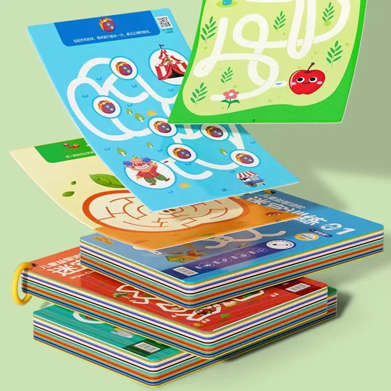 Reusable Concentration Maze Training Book for Kids childrensterritory