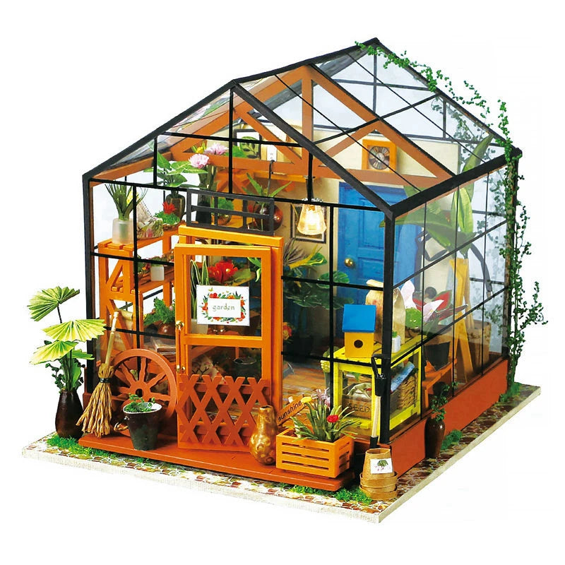 Miniature Wooden DIY House with Furniture Toys
