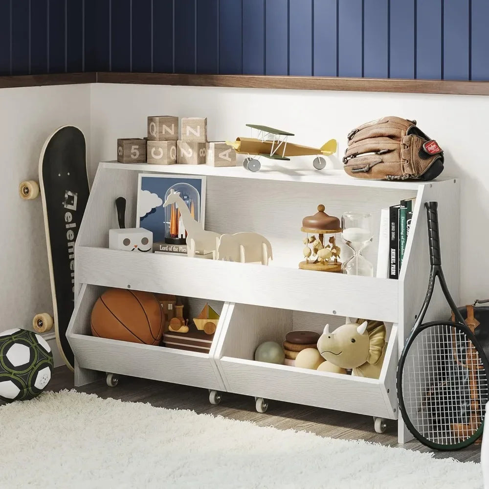 Large Toy Storage Cabinet with Two Moveable Drawers