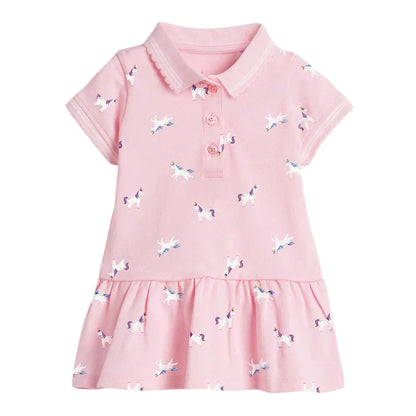 Kids Girls Cute Print Summer Casual Cotton Dresses childrensterritory