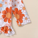 Infant Girl Flower Print Zipper Bikini/Swimwear with Cap childrensterritory
