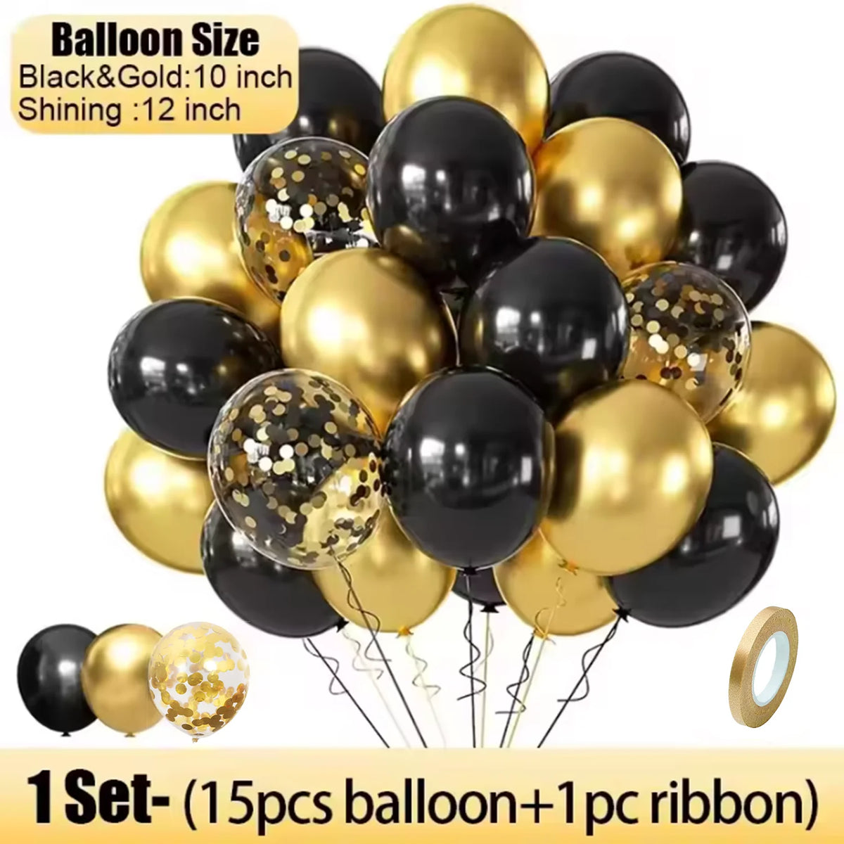 Party Decoration Black Gold Balloon Garland Arch