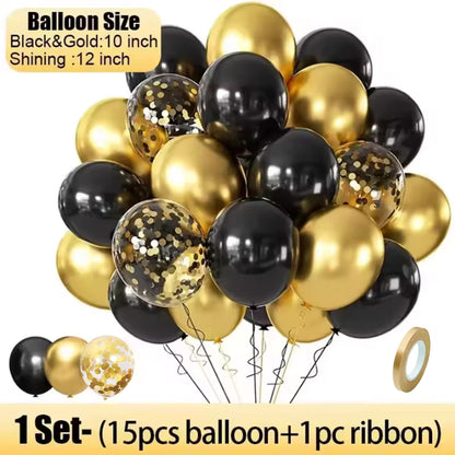 Party Decoration Black Gold Balloon Garland Arch