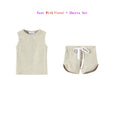 Baby/Kids Girl and Boys Ribbed Print Clothing Sets For Summer childrensterritory
