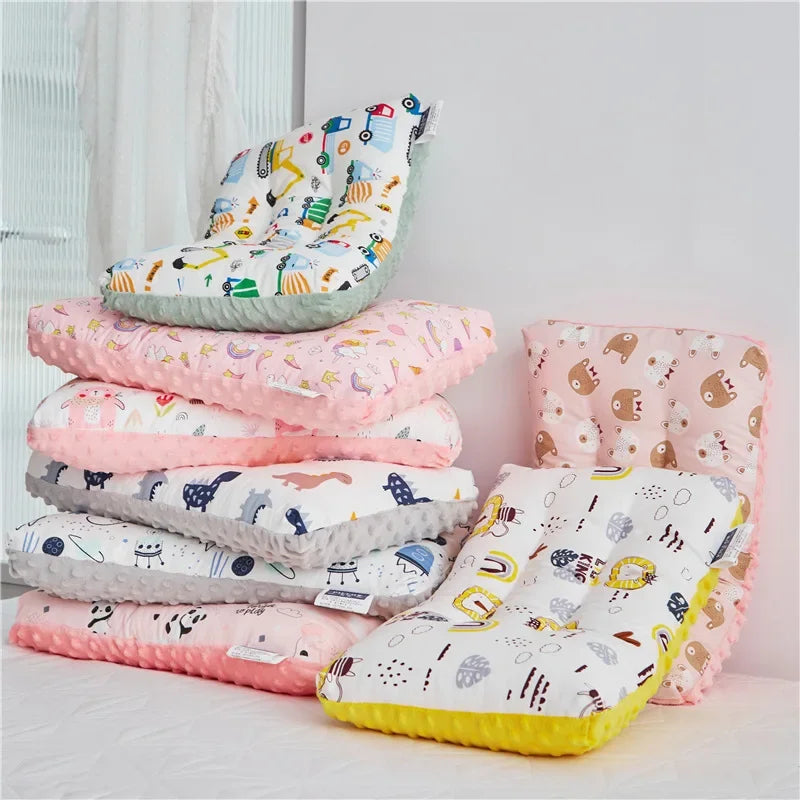 Cartoon Print Breathable Soft Gauze Baby Velvet Pillow childrensterritory