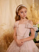 Designer Pink Fluffy Girls' Long Princess Dress for Wedding, Birthday childrensterritory