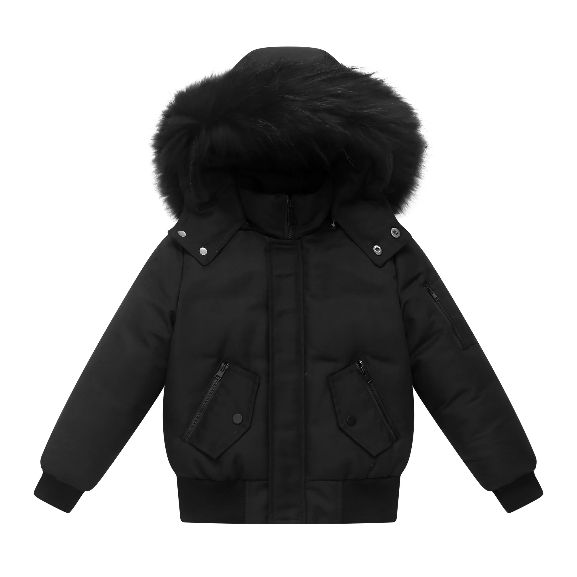 Kids' Long-Sleeved Stylish Warm Puffer Coat