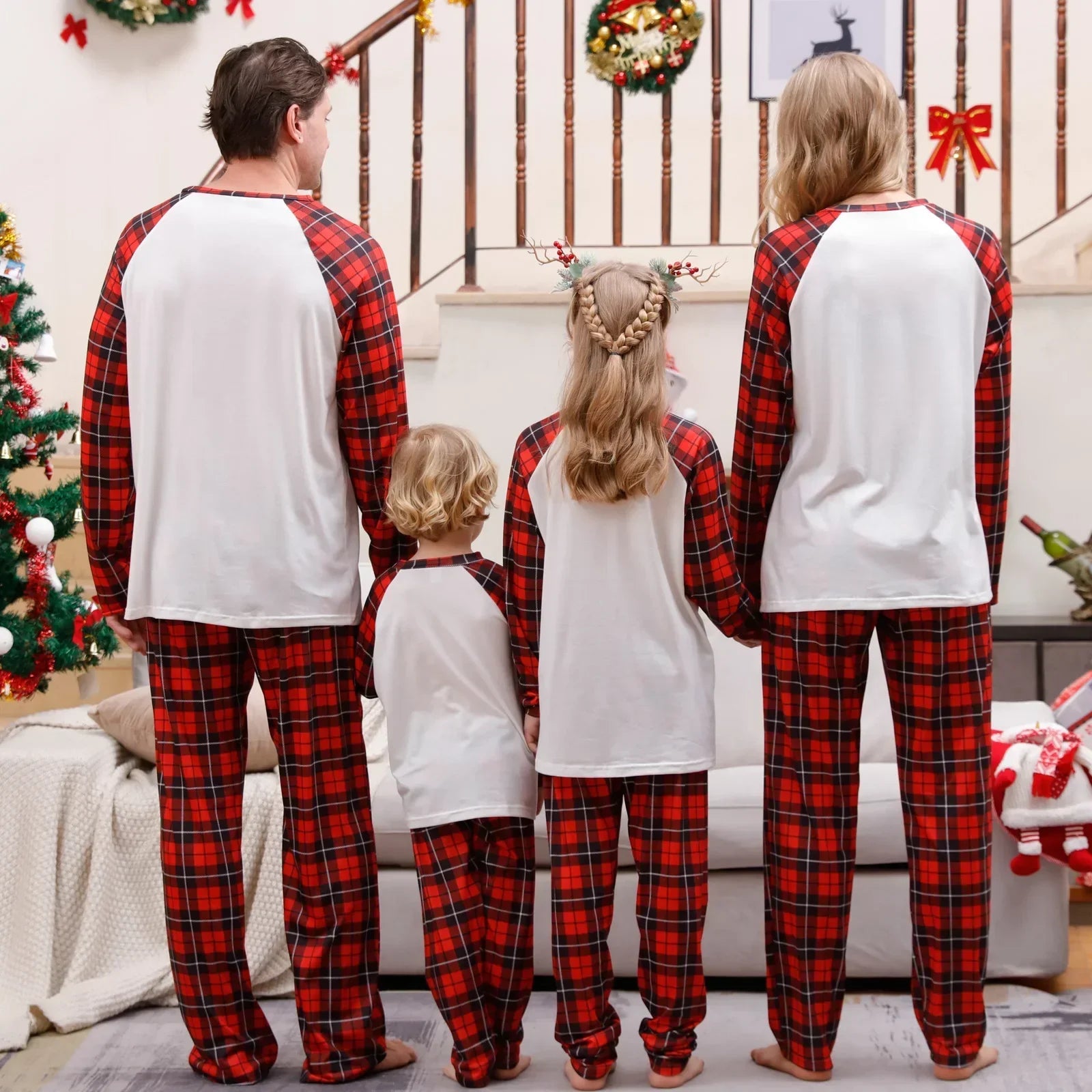 Santa Tree Print  Soft Warm Christmas Pyjamas Set for Family