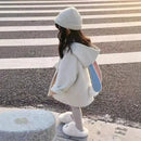 Girl's Sweet Rabbit Ear Contrasting Color Winter Jacket childrensterritory