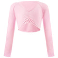 Girls' V-Neck Long Sleeves Ballet Dance Tops childrensterritory