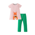 Girls' Half-Sleeves Cartoon Design Summer Clothing Set childrensterritory