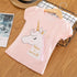 Kids Girls Unicorn Print Short Sleeve Party Wear Tops childrensterritory
