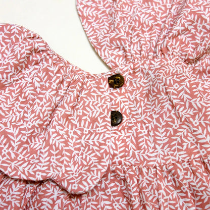Little Girls Long Sleeves Turndown Collar Floral Princess Dress childrensterritory