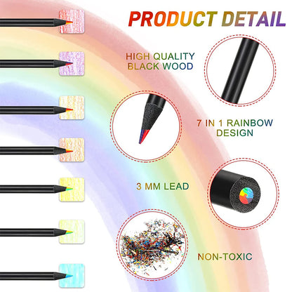 10 Pcs 7-in-1 Rainbow Drawing Pencil for Kids childrensterritory