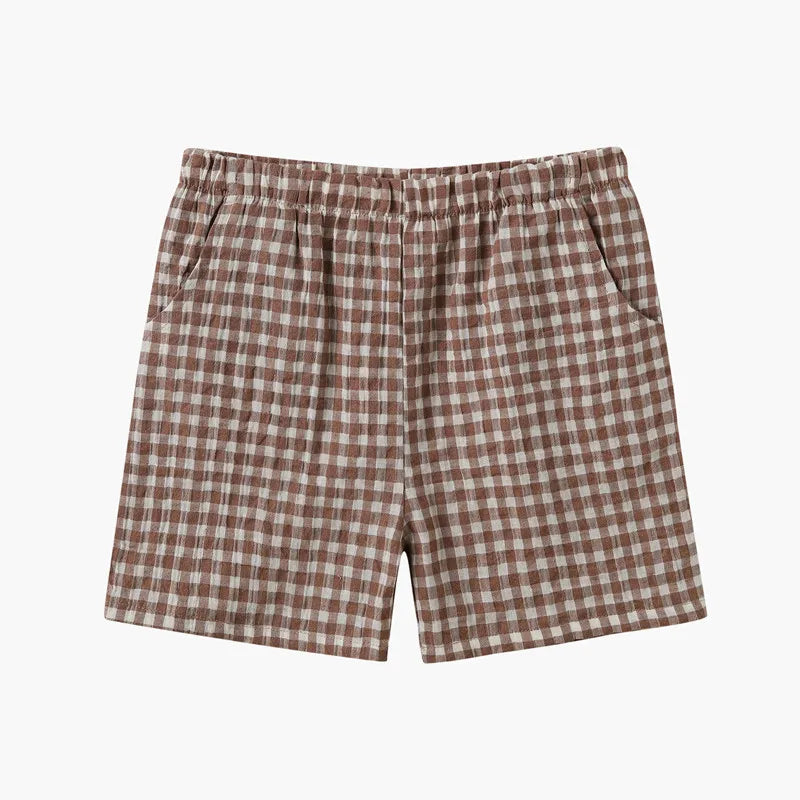 Kids Boys Girls Plaid Matching Summer Clothing Sets childrensterritory