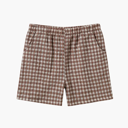 Kids Boys Girls Plaid Matching Summer Clothing Sets childrensterritory