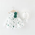Baby Girl Floral Big Bow Designed Summer Dresses + Sunhat childrensterritory