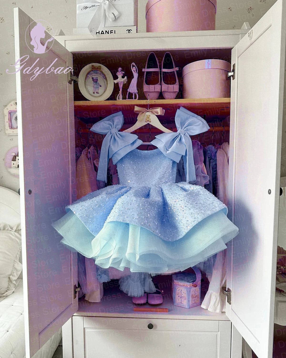 Sleeveless Bow Design Fluffy Girls&