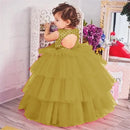 Tiered High-Low Puffy Girls Tulle Dress for Birthday Party