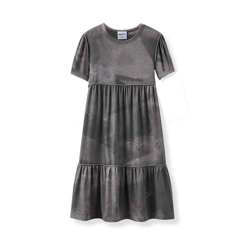 Ribbed Grey Melange Family Matching Clothing Sets childrensterritory