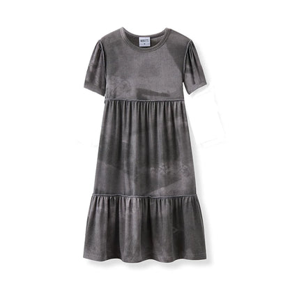 Ribbed Grey Melange Family Matching Clothing Sets childrensterritory