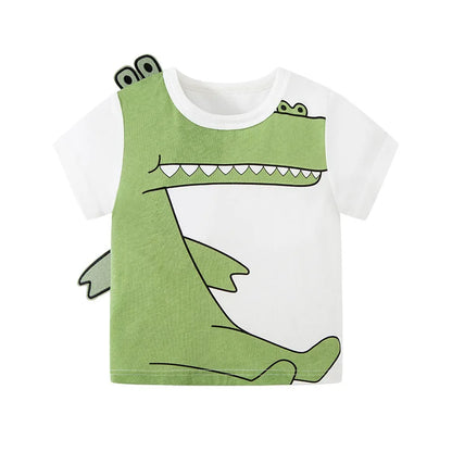 Boys Short Sleeves Crocodile Design Summer T-Shirts childrensterritory