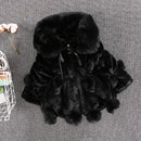 Plush Imitation Fur Hooded Kids Girls Warm Jackets childrensterritory