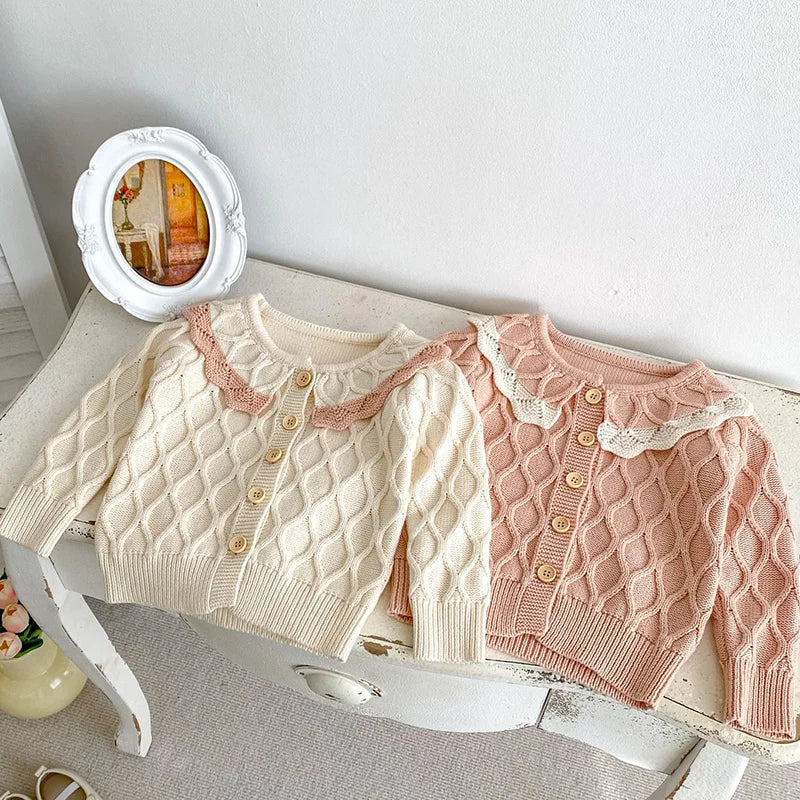 Baby Girl Hollow Out Knitwear Outfit Set