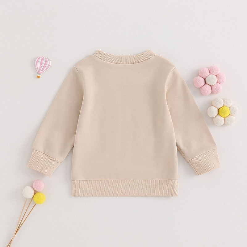 Toddler Girl Letter Print Long Sleeves Pullover Top childrensterritory
