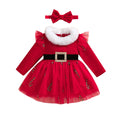 Baby Girls Christmas 2 Piece Dress & Bow Headband childrensterritory