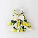 Infant Girls Beautiful Floral Bowknot Sleeveless Summer Dresses