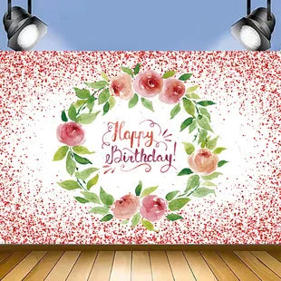 Glitter Diamond Customized Happy Birthday Background Photo Props childrensterritory