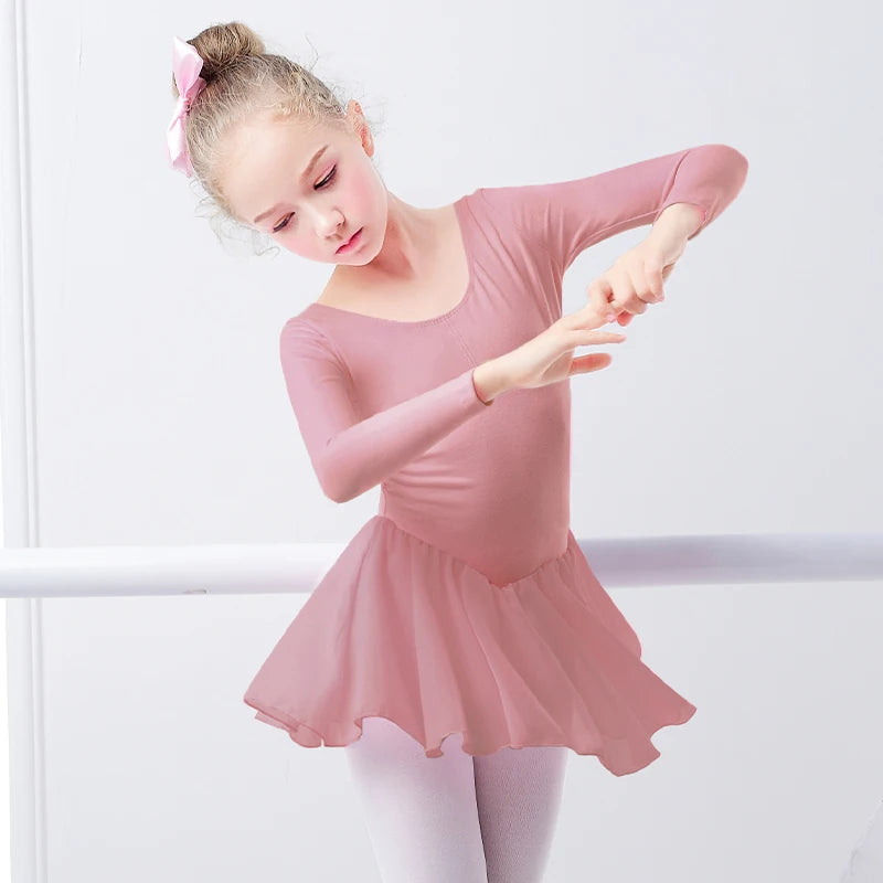 Kids Girls Long/Short Sleeve Ballet Leotard/Dancewear childrensterritory