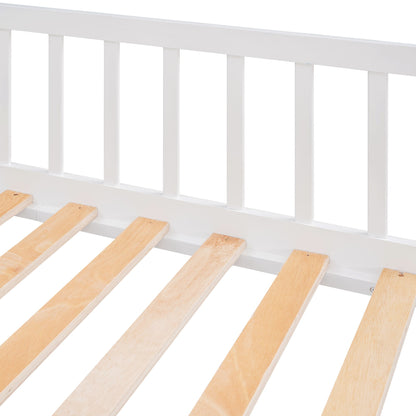 Twin Over Twin Castle Bunk Bed with Ladder childrensterritory