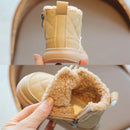 High-Top Children's Leather Ankle Warm Snow Shoes
