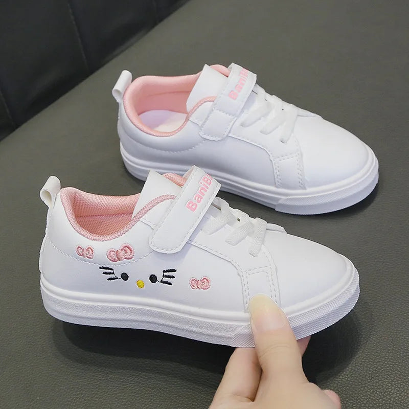 Anti-Slip Soft Sole Cartoon Design Kids Flat Princess Sneakers childrensterritory