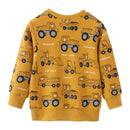 Cartoon Cars Print Long Sleeve Kids Sweatshirts