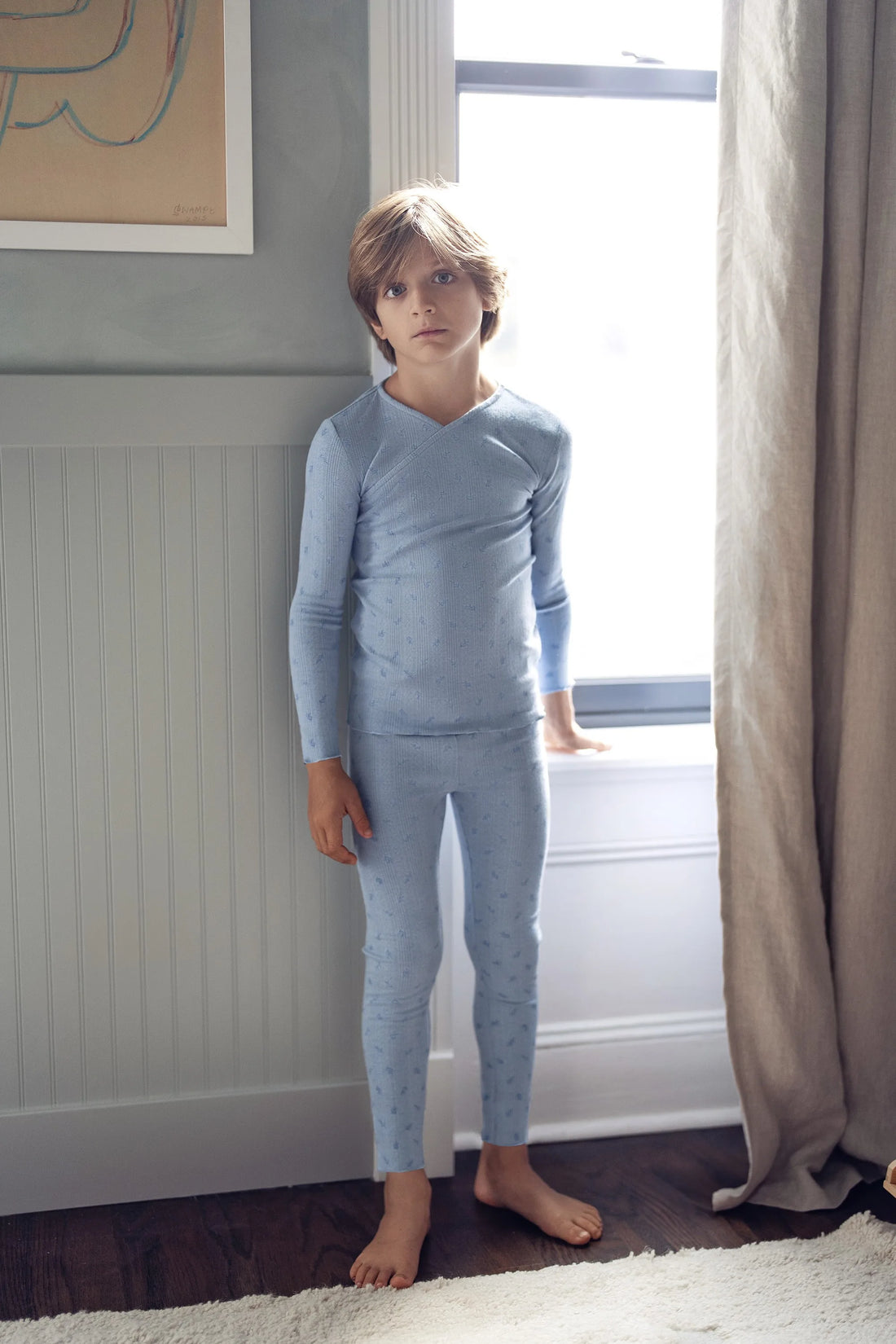Floral Print Full Sleeve Winter Pajama Sets for Kids childrensterritory