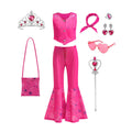 Kids Girls Starry Vest Top Pants Scarf Barbie Costume for Halloween