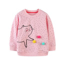 Various Cartoon Design Little Girls' Long Sleeve Sweatshirts childrensterritory