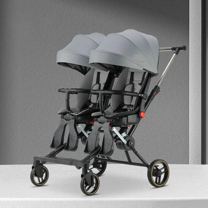 Foldable Four-wheeled Twin Baby Stroller childrensterritory