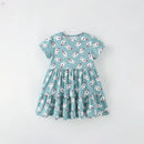 Kids Girls Cartoon Print Cotton Summer A-LINE Dresses