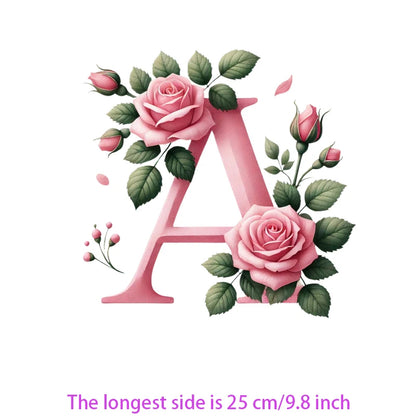 Flower Letter Ironing Transfers Decals For Clothing Diy Appliques